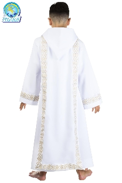 TUNICA CON CAPPUCCIO E SCAPOLARE PRIMA COMUNIONE